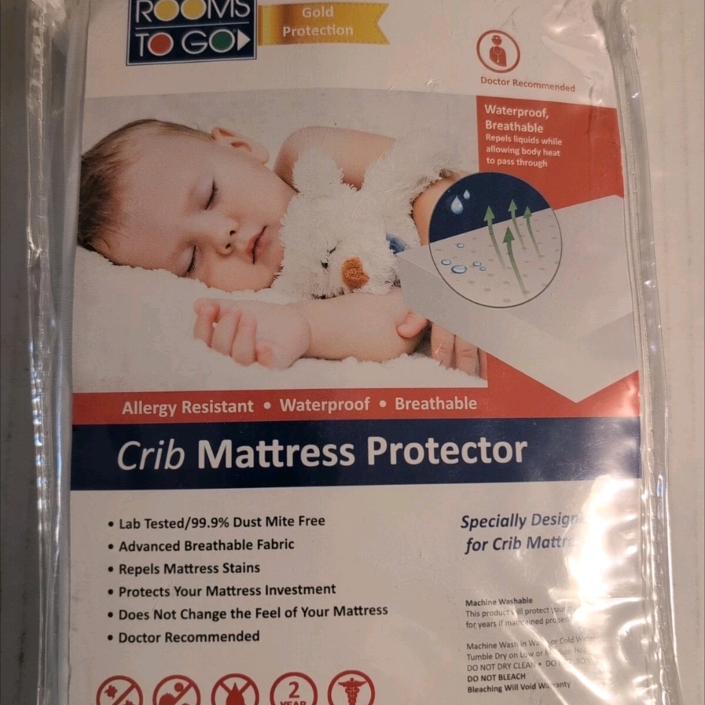 White Crib Mattress Protector